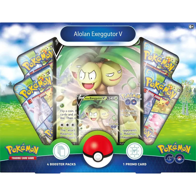 Pokemon TCG Sword & Shield Pokemon Go Alolan Exeggutor V Collection Box - 4 Packs