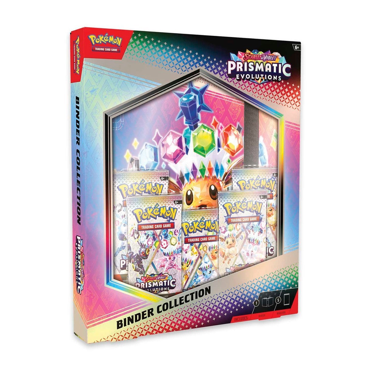 Pokemon TCG Scarlet & Violet Prismatic Evolutions Binder Collection - 5 Packs