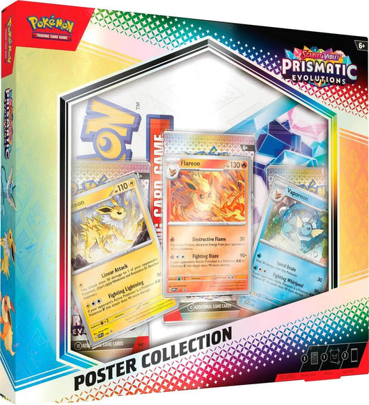 Pokemon TCG Scarlet & Violet Prismatic Evolutions Poster Collection Box - 3 Packs