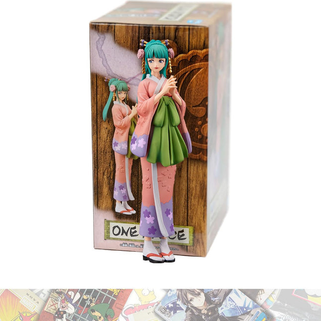Hiyori: 16cm Lady Statue Figurine Vol.12 Bundled with 1 A.C.G. Compatible Theme Trading Card (2659002) DXF The, Kozuki, DXF The Grandline, Banpresto figure, 6.3" tall
