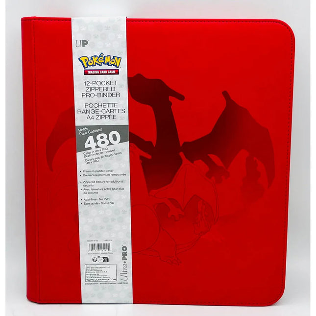 Ultra PRO Elite Series Charizard 12-Pocket Zippered PRO-Binder, Holds 480 Standard Size Cards