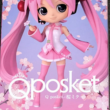 Miku Version A Statue Q, Sakura, Q Posket, Banpresto figure, 5.5" tall