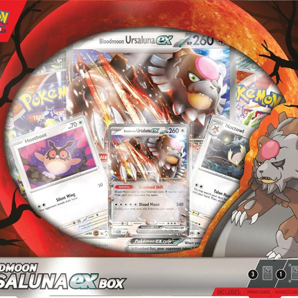 Pokemon TCG Bloodmoon Ursaluna ex Box - 4 Booster Packs