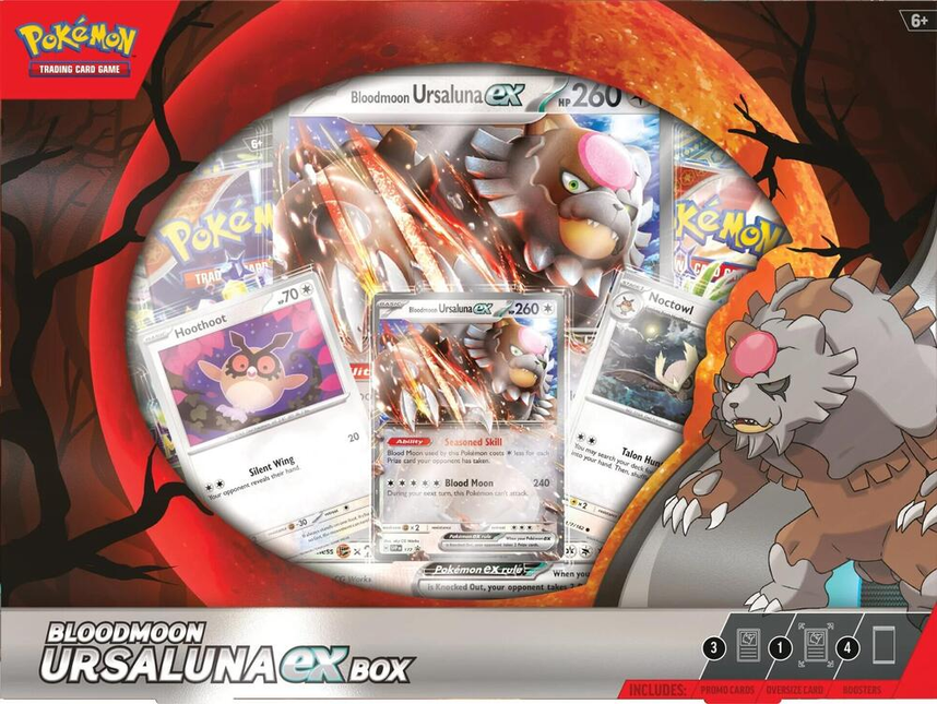 Pokemon TCG Bloodmoon Ursaluna ex Box - 4 Booster Packs