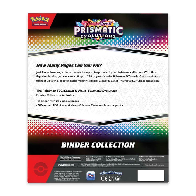 Pokemon TCG Scarlet & Violet Prismatic Evolutions Binder Collection - 5 Packs