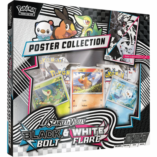 Pokemon TCG Black Bolt White Flare Unova Poster Collection - 4 Booster Packs
