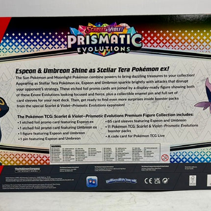 Pokémon TCG Scarlet & Violet: Prismatic Evolutions Premium Figure Collection (Espeon & Umbreon) – 11 Booster Packs, Promo Cards & Sleeves