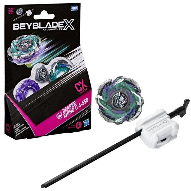Beyblade X Reaper Rhino C 4-55D CX Starter Pack – Defense Type Top & Launcher