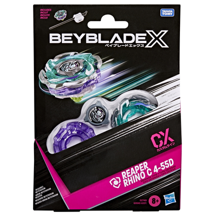 Beyblade X Reaper Rhino C 4-55D CX Starter Pack – Defense Type Top & Launcher