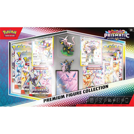 Pokemon TCG Scarlet & Violet Prismatic Evolutions Premium Figure Collection Box - 11 Booster Packs